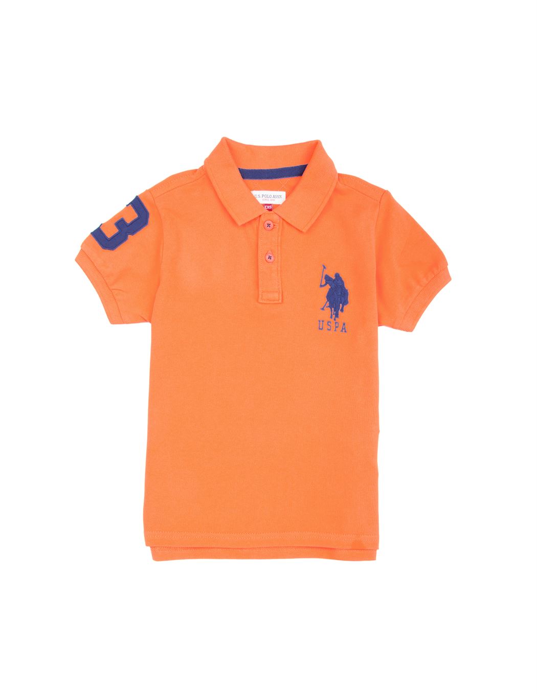 U.S. Polo Assn. Boys Solid Piqued Cotton Polo Shirt